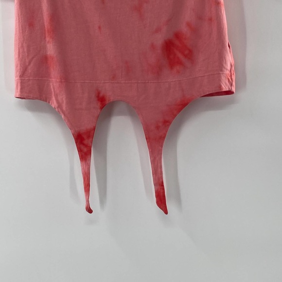 ALLSAINTS Spitalfields Coni Tie Dye T-shirt Red Shoulder Pad Tie Front NWT Small - Picture 9 of 15